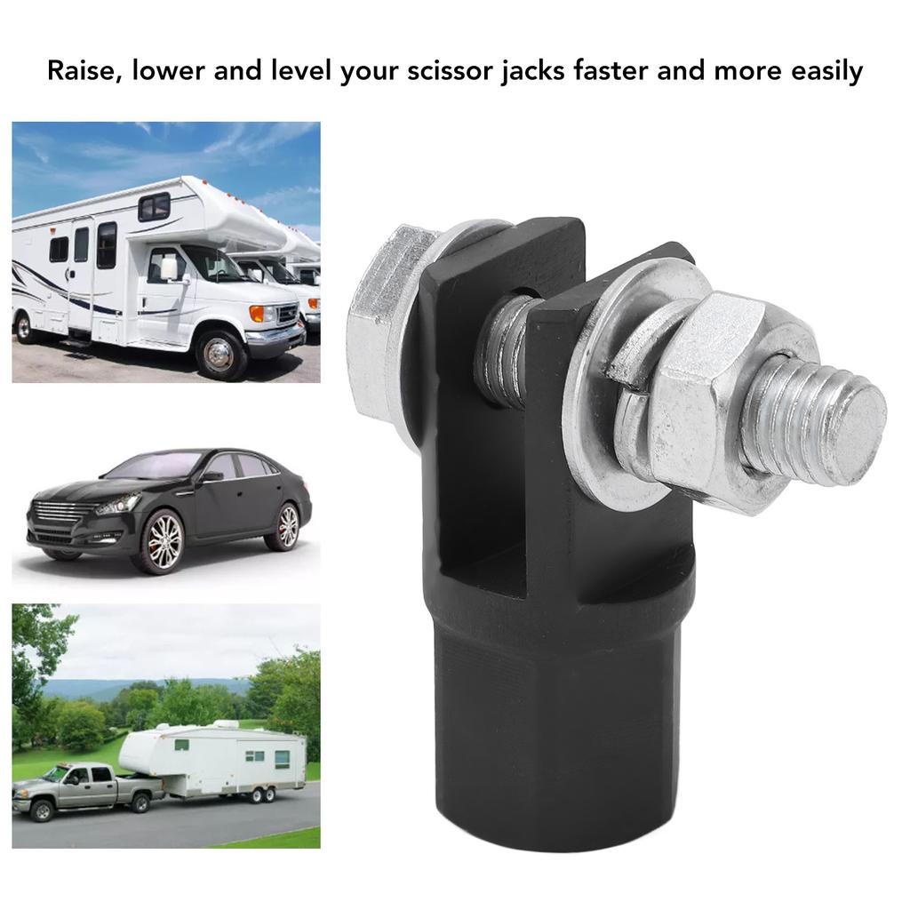 Scissor Jack Drill Adapter Scissor Jack Adapter High Strength for Use with 1/2in Drive Wrench Car RV Trailer