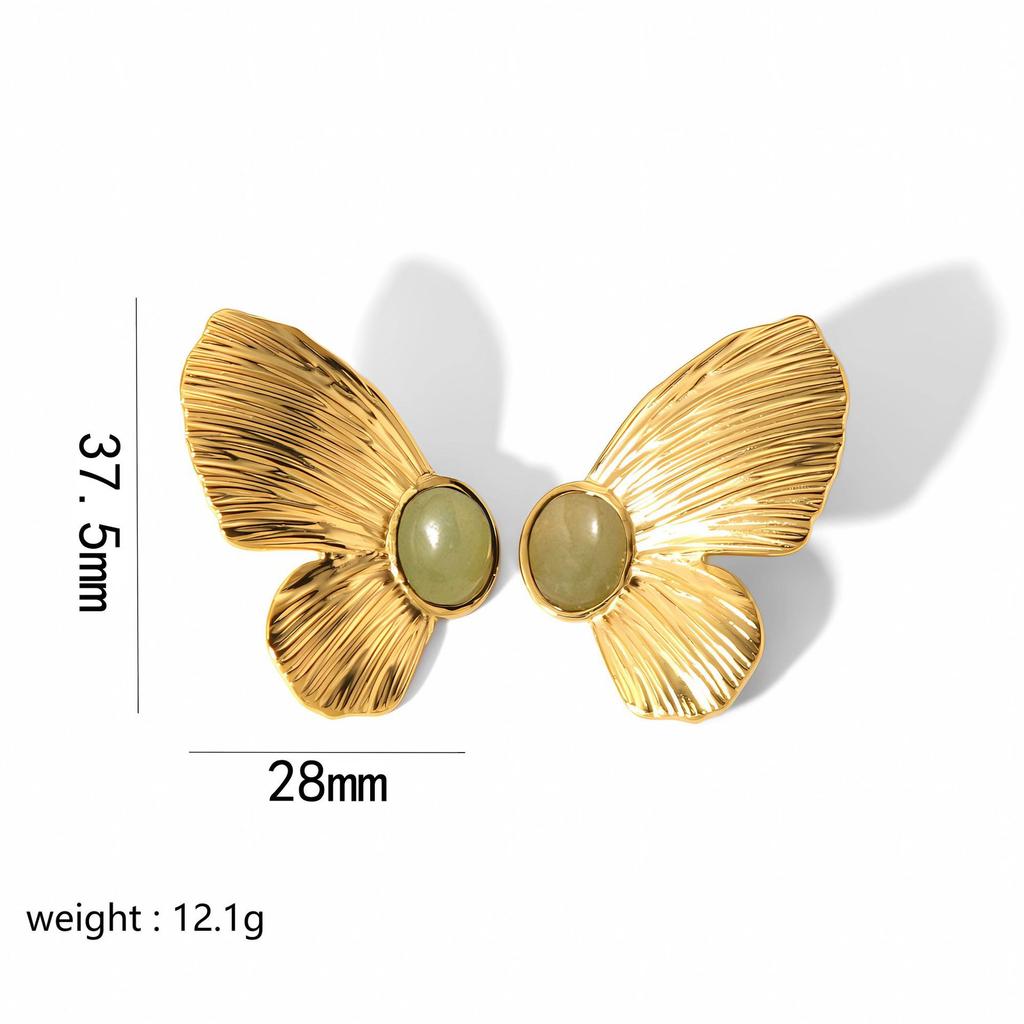 Individual Butterfly Insect Stainless Steel Earrings 18K Gold Color Waterproof Earring Elegant Dangling Charm Jewelry for Women