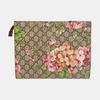 [Pre-Owned] GG Blooms Logo Canvas And Leather Clutch Bag Large - Very Good #184M48X