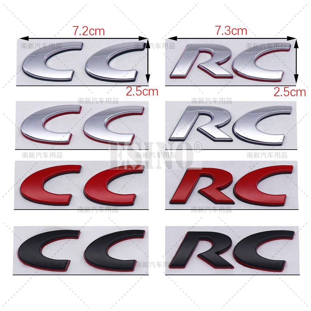 Car Styling RC CC 3D Metal Zinc Alloy Car Badge Body Fender Rear Trunk Adhesive Decal Emblem for Volkswagen VW Passat CC RC Zd4