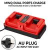 NEW Portable Dual Ports Charger For Milwaukee 18V-20V Lithium Battery Rechargeable 48-11-1815 48-11-1820 48-11-1830 Fast Charger