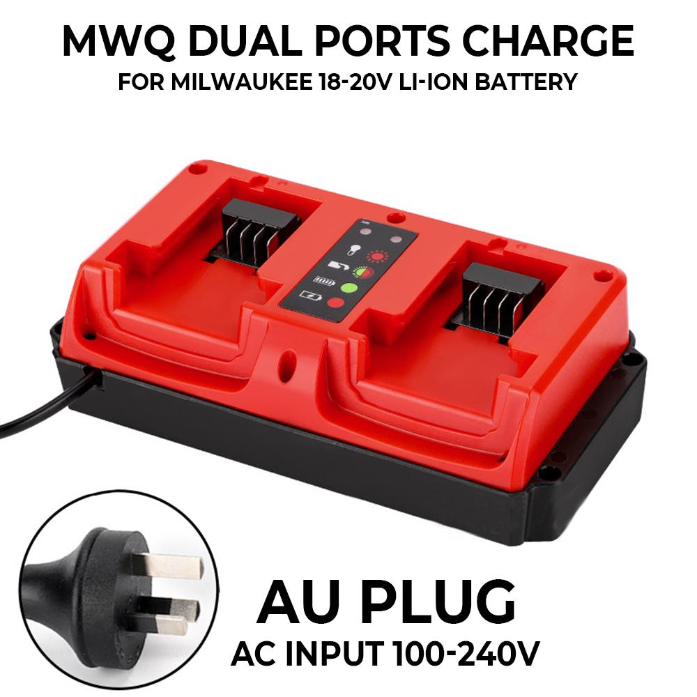 NEW Portable Dual Ports Charger For Milwaukee 18V-20V Lithium Battery Rechargeable 48-11-1815 48-11-1820 48-11-1830 Fast Charger