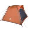 4 Person Camping Tent Grey and Orange Quick Release Waterproof