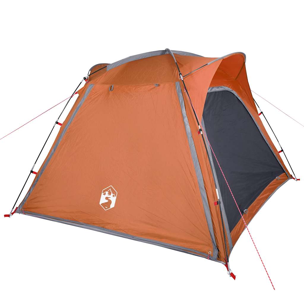 4 Person Camping Tent Grey and Orange Quick Release Waterproof