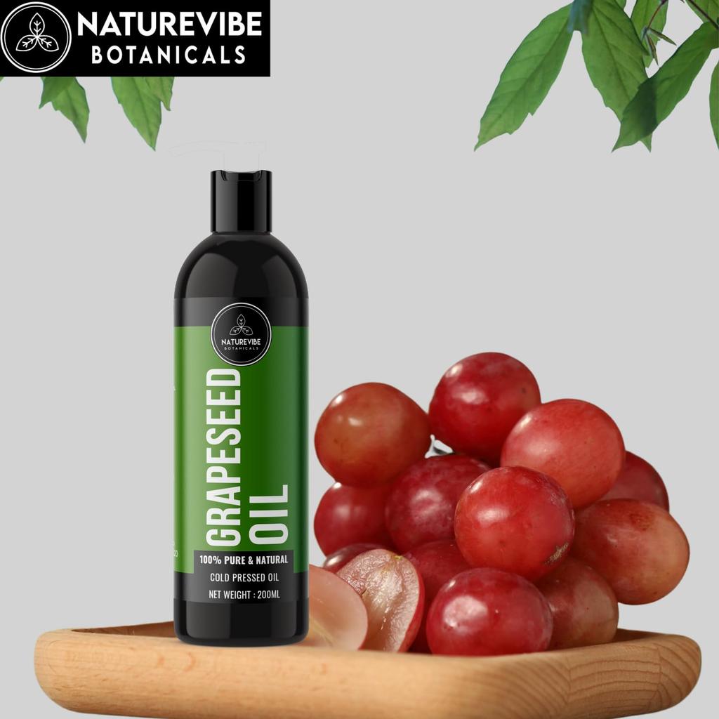 Grapeseed Oil 200ml and Rose Water 200ml – Multi-Use Oils for Hair, Skin & Home | Oil Combo Pack