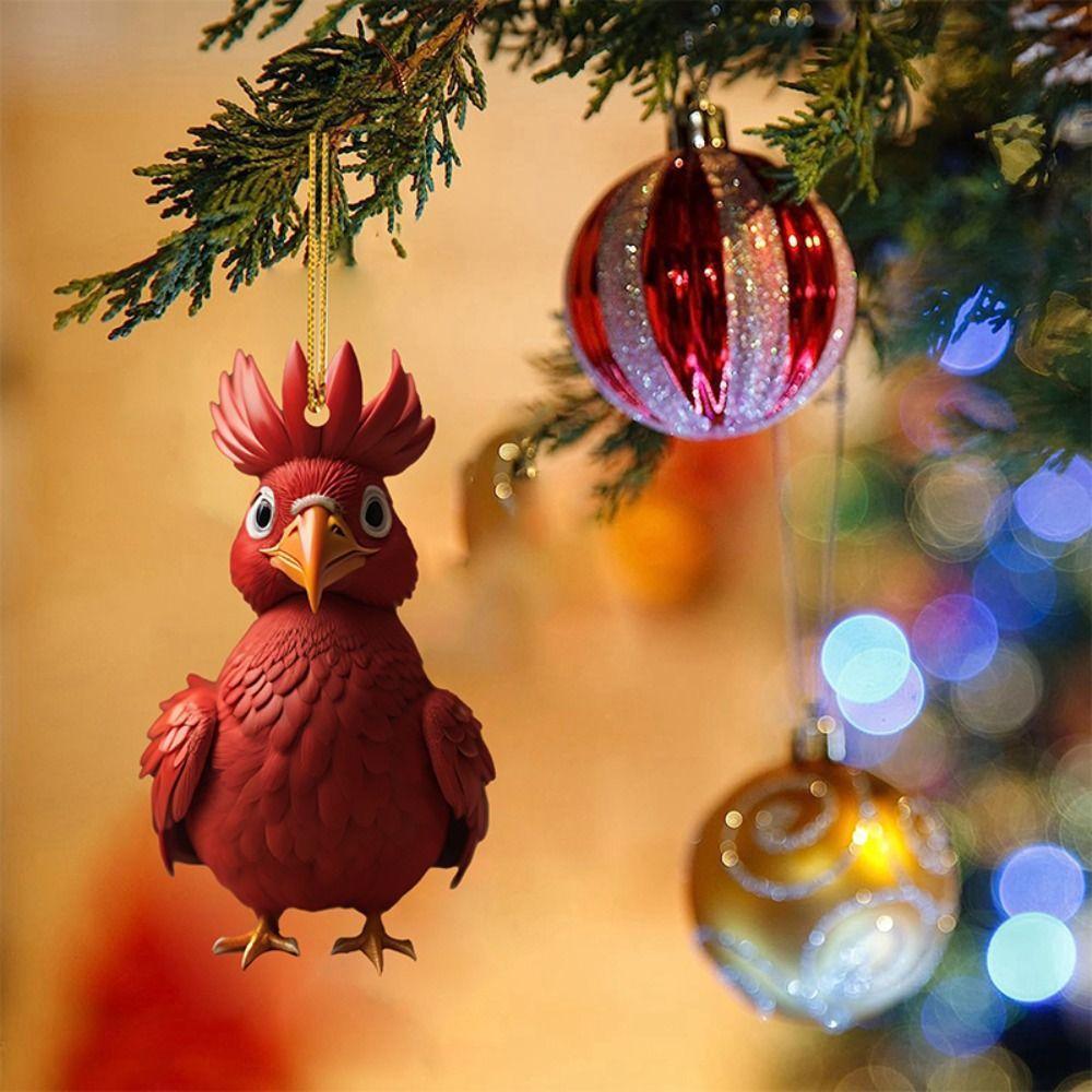 Acrylic Cartoon Rooster Pendants Cartoon Cock  Lifelike   Home Decor