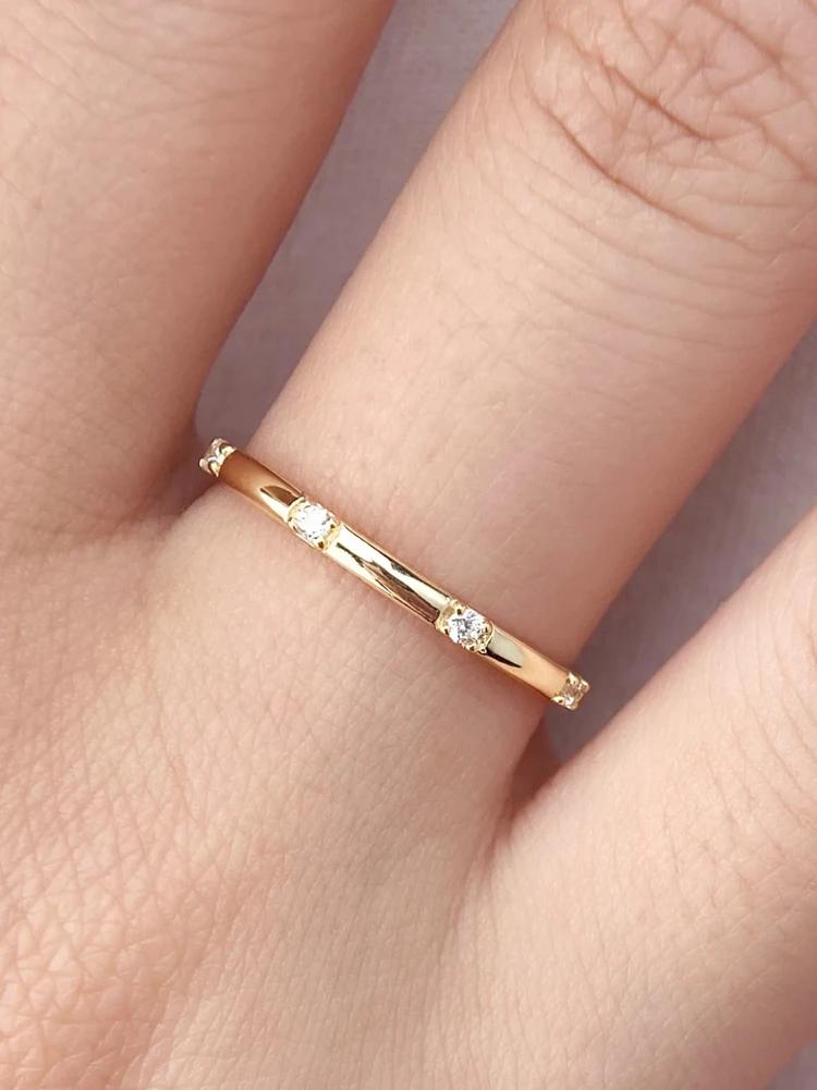925 Silver Fashion Round Plain White Zircon Ring For Women Anniversary Party Creativity High Quality Fine Jewelry