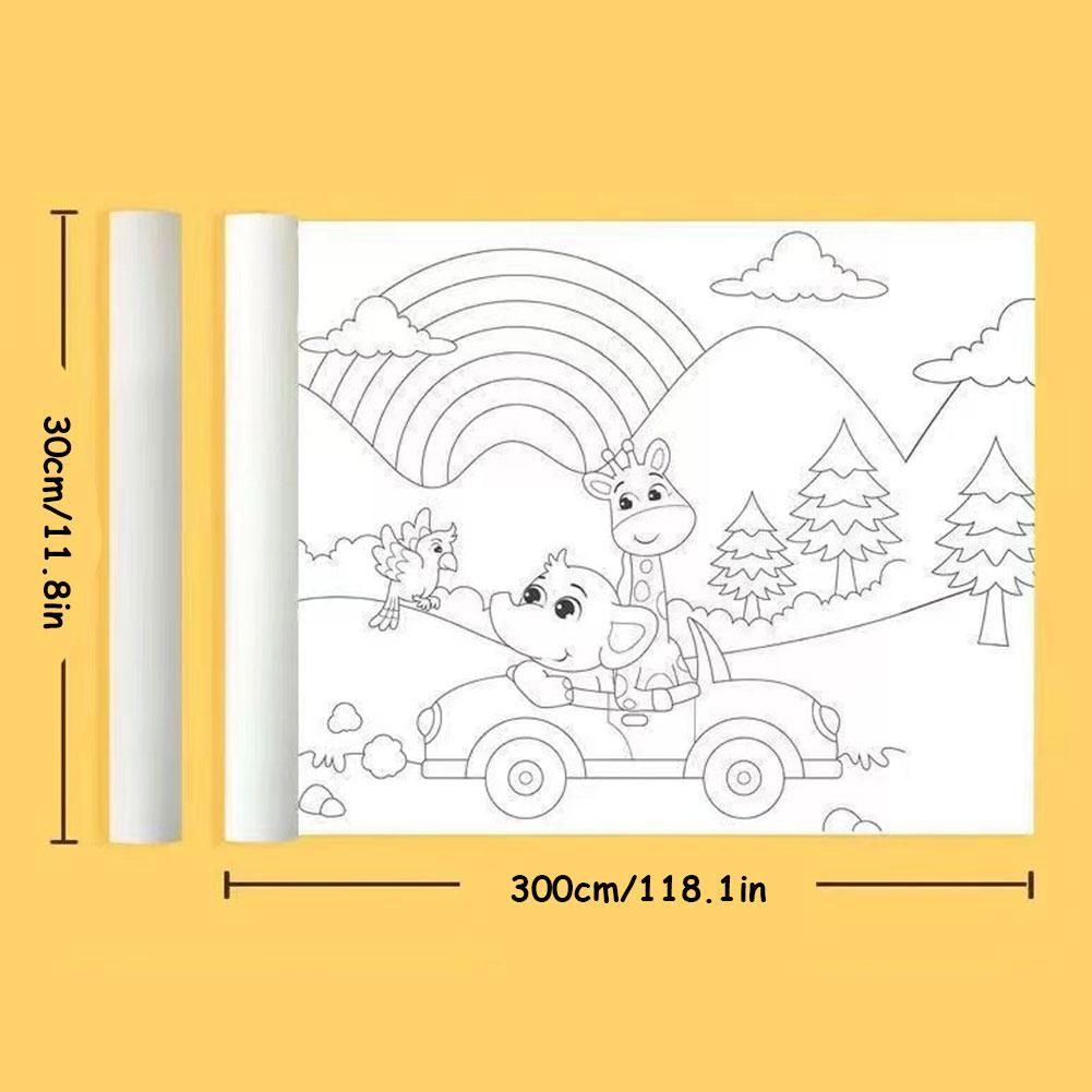 Children's Drawing Roll Sticky Color Filling Paper Roll For Kids Painting Graffiti Coloring Y1C5