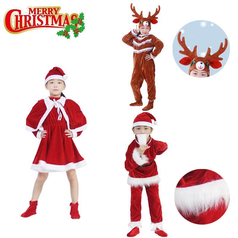 Christmas Kids Cosplay Costume Toddler Adult Elk Santa Claus Outfits Xmas Party