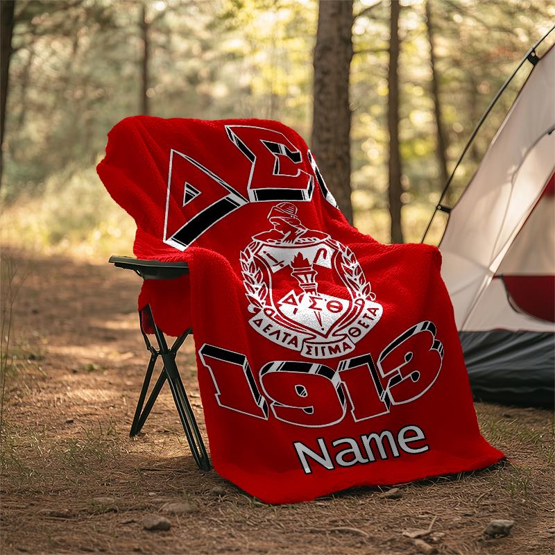Personalized Custom Name Blanket - Delta Sigma Theta Print Design,Blanket for Sofa,Bed,Travel,Camping - Soft and Warm, Great Gift