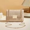 Stylish Handwoven Ladies Crossbody Bag Chain Strap Lock Buckle Adjustable Shoulder Strap  Perfect
