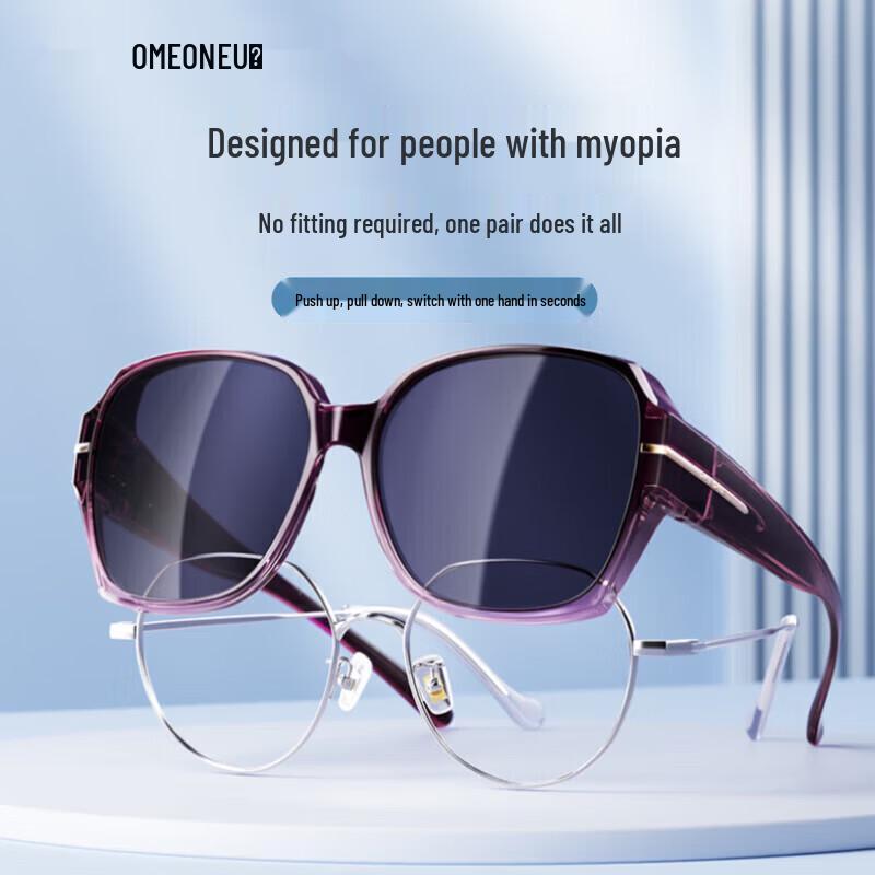 Women s Polarized Clip-On Sunglasses for Myopia Glasses