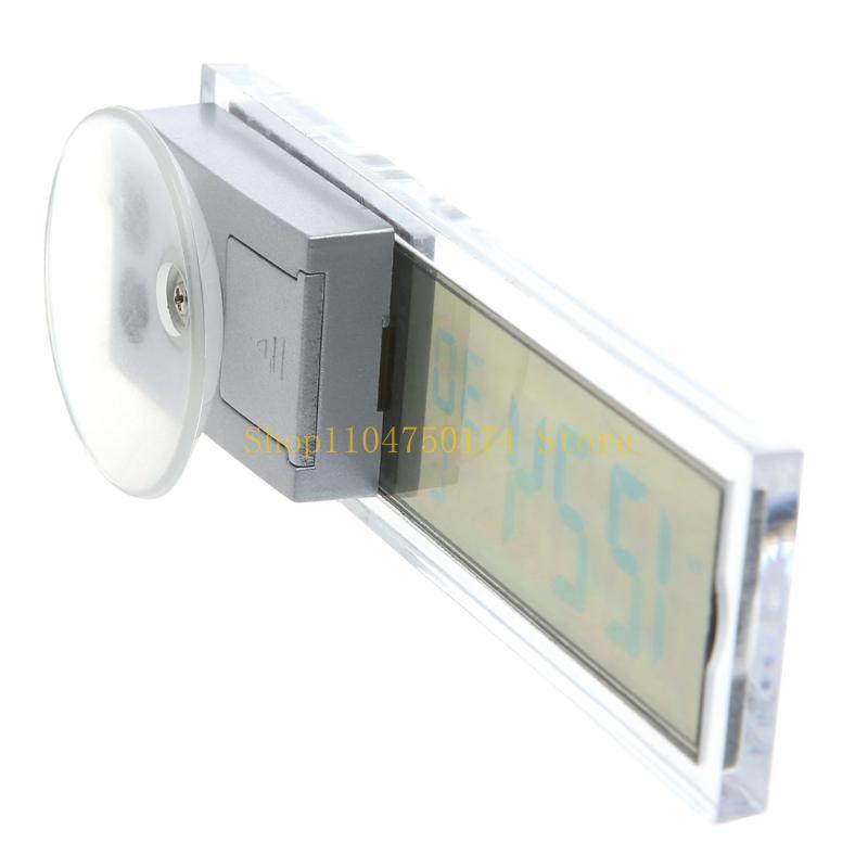 Mini 2 in 1 LCD Digital Auto Car Truck Clock + Thermometer for w/Suction Cup top sale