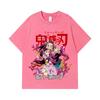 275 GSM Washed T-shirts 100% Cotton Demon Slayer V72 Nezuko Print Unisex Heavy Cotton T Shirt
