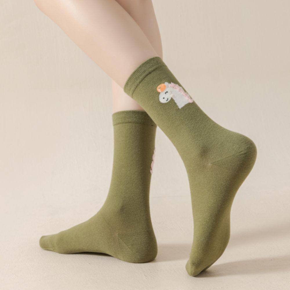 Winter Autumn New Year Tube Socks Cartoon Zodiac Year Cotton Socks Year of The Horse Socks  Women