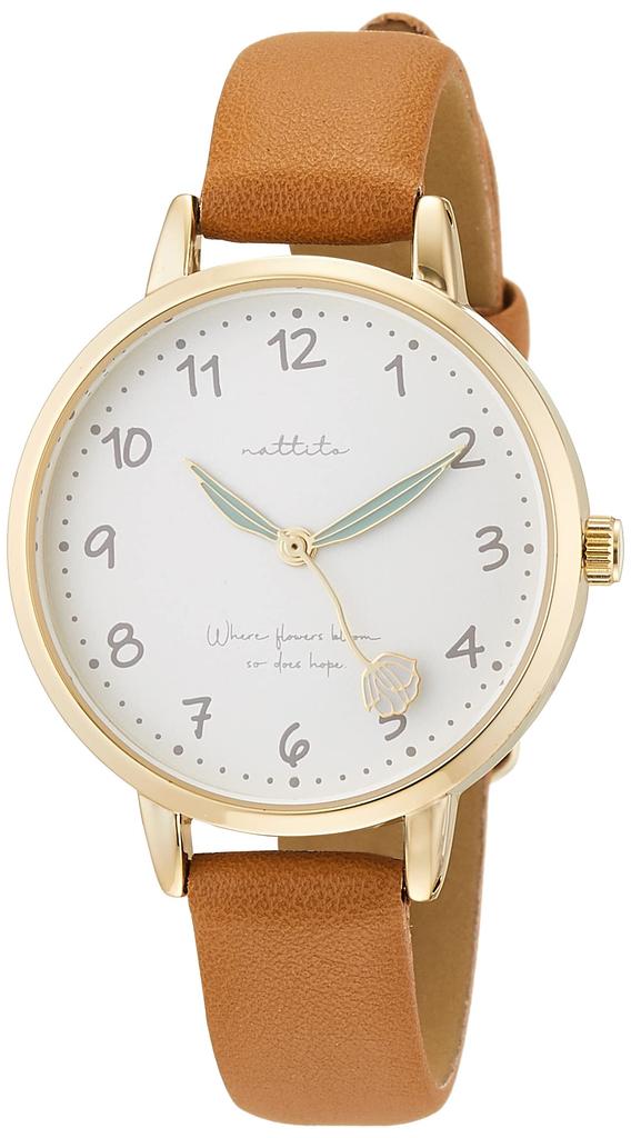 Fieldwork Analog Flury Floral Leather Brown Women's Watch, Motif, Strap, GY039-3,