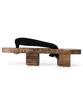 Geta Sandals with Two Black and Paulownia Wood Base Burnt Paulownia [KYOETSU] Men's Teeth, Straps, (27.0cm, Wood)
