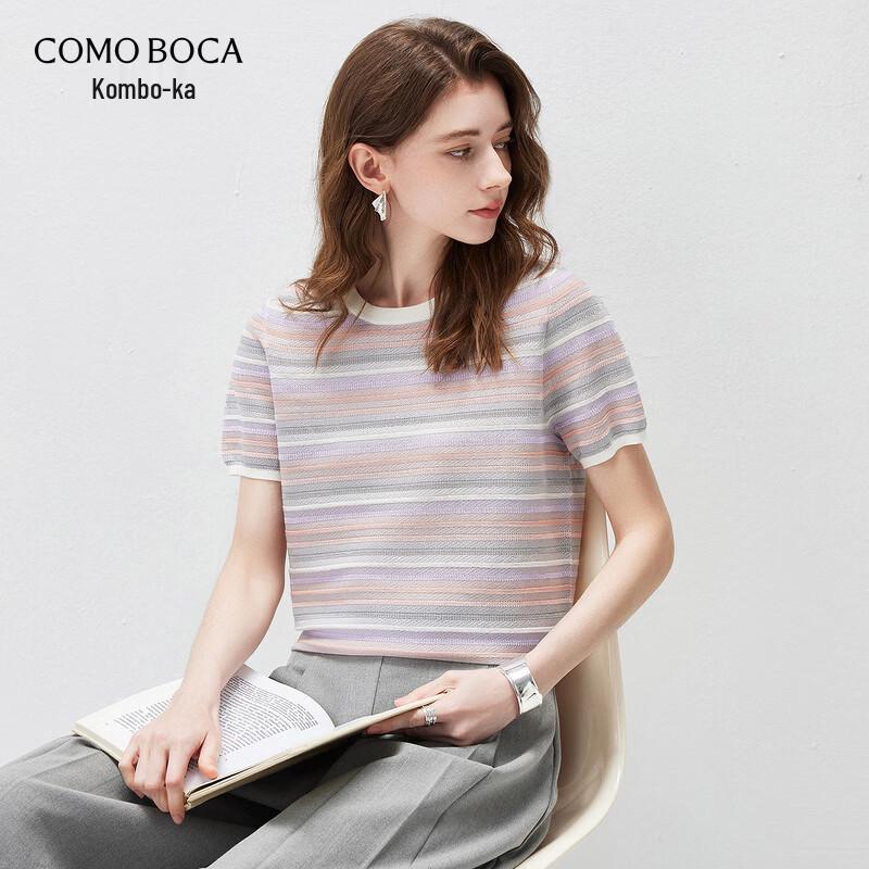 Women s Mulberry Silk Blend Short Sleeve Knit T-Shirt L