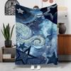 1pc Starry Sky Themed Blanket Polyester Fabric Machine Washable Suitable for Bedroom and Living Room Decoration