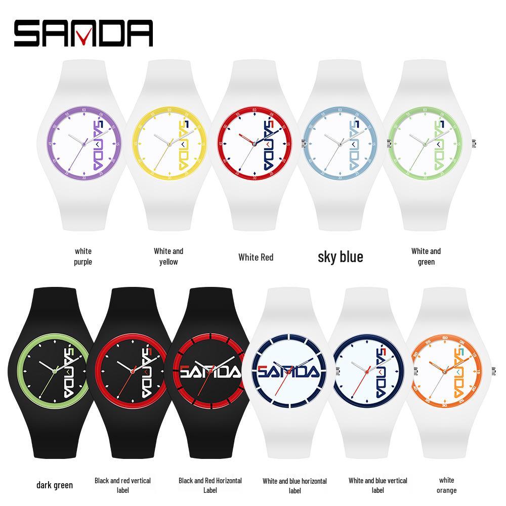 SANDA Unisex Waterproof Outdoor Sports Silicone Quartz Watch