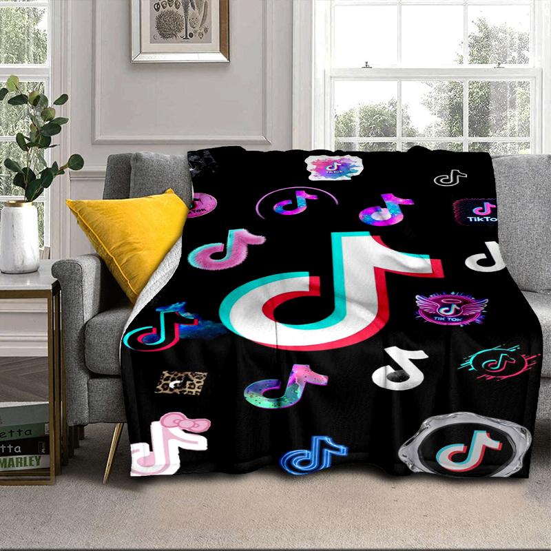 Neon music note Blanket Flannel Blanket for bed, sofa, Camping, Hiking, Picnic Essentials, gift for family Fan gifts