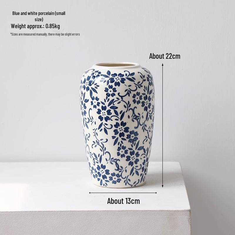 Китайская сине-белая фарфоровая керамическая ваза для домашнего декора