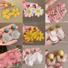 Dopamine Woven Flower Earrings Women's Summer Seaside Vacation Style Accessories Stud Earrings Pink Earrings