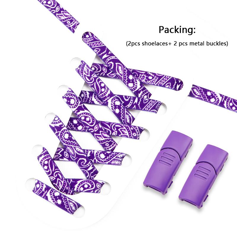 1Pair Magnetic Lock Shoelace Without ties Colorful Flower No tie Shoelaces Kids Adult Elastic Laces Sneakers Shoe Accessories