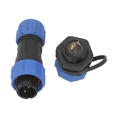 SP13 2 Pin Aviation Connector IP68 Waterproof Butt Joint Plug Socket Electrical Cable Wire Connector