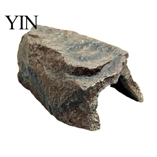 Snake Hiding Spot Reptile Hide Cave, Realistic Rock Look Resin Toad House, Humid Stable Cave Shelter for Frogs, Small Reptiles, Indoor Terrarium,
