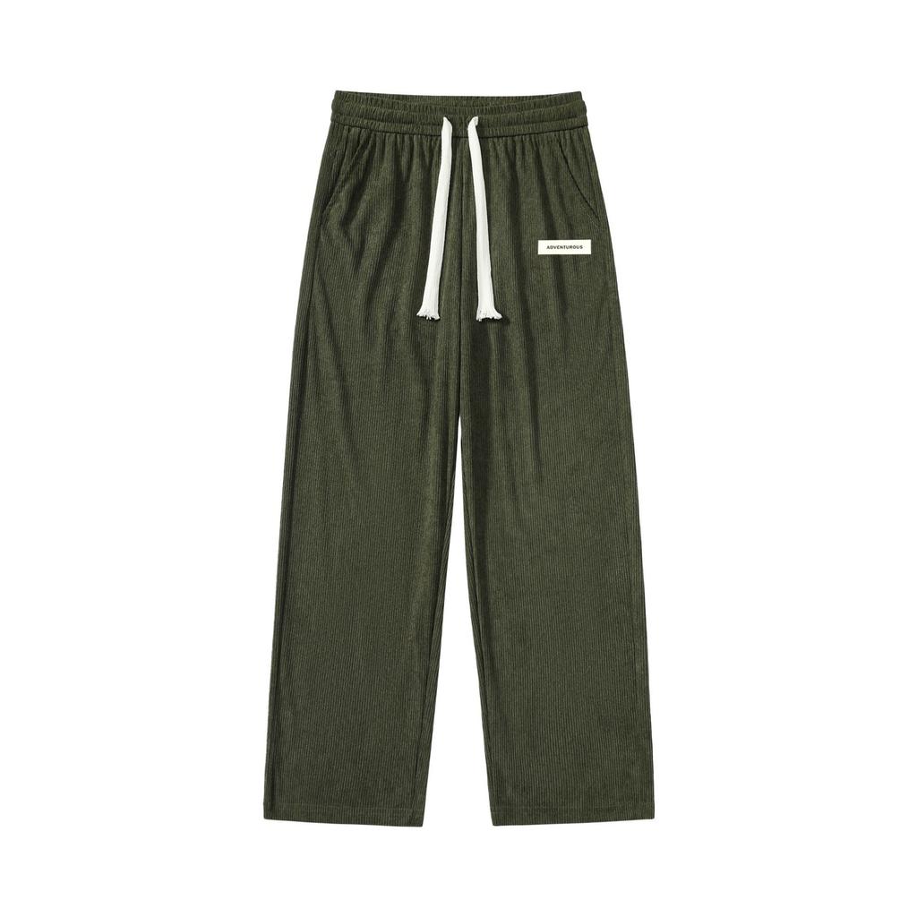 Pánské ležérní all-match rovné proužkované sportovní kalhoty plus tlusté kalhoty