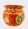 Dekoratives rotes und goldenes Stahl-Karwachauth-Thali-Set - Channi, Kalash, Diya, Schalen & Kumkum-Box für Feste, Vrat & Rituale