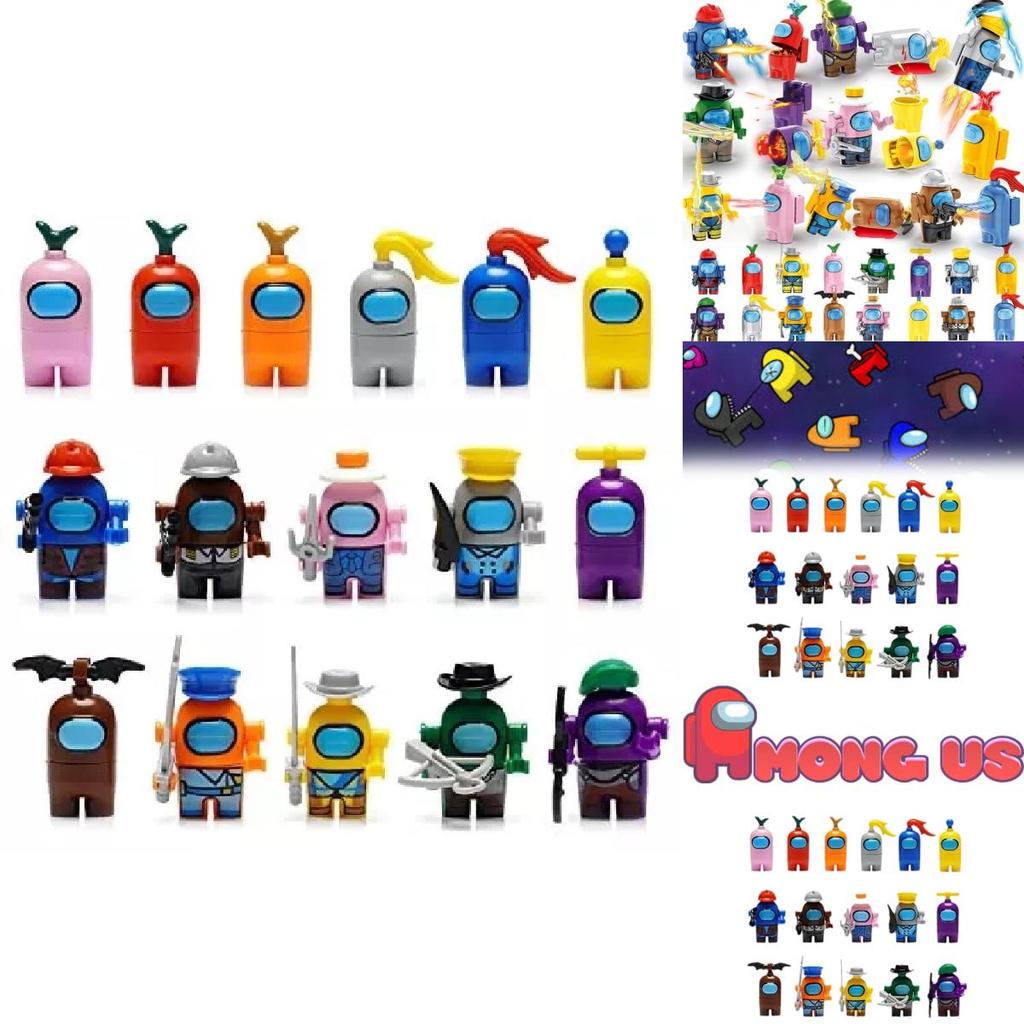 Exciting Space Among Us 16 Character Mini Building Blocks Perfect For Kids Playtime