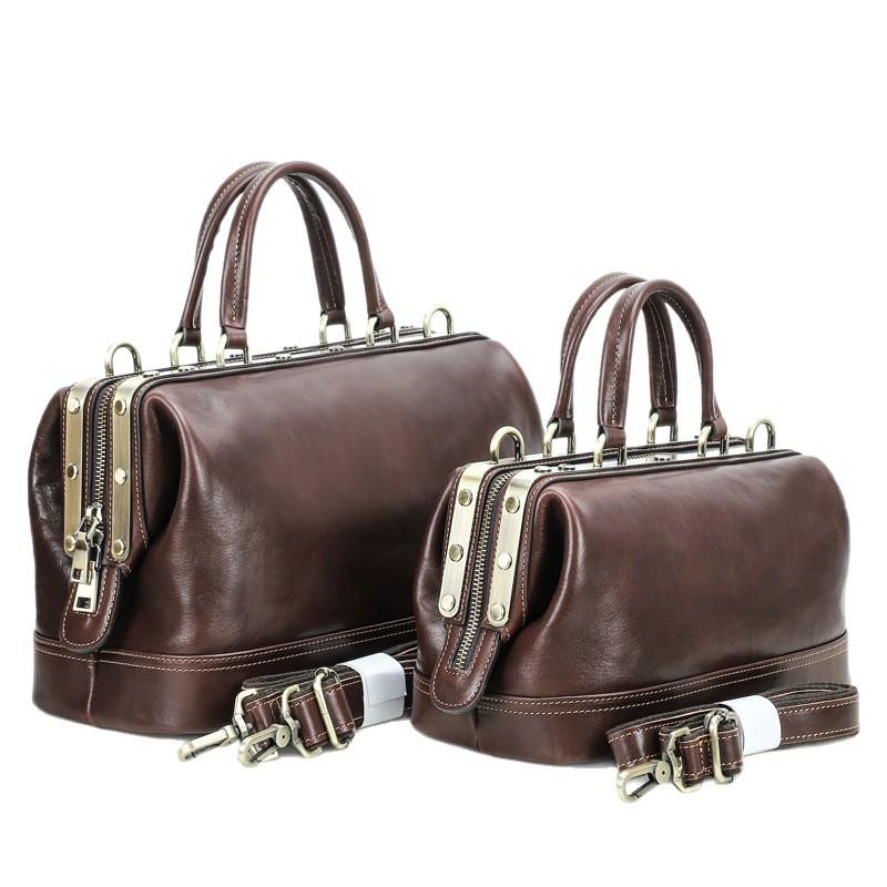 Fashionable Genuine Leather Women's Crossbody Handbag with Metal Hinges, Full-Grain Lambskin, Small Shoulder Bag