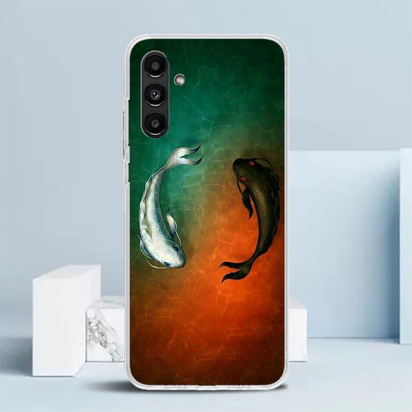 Japan Koi Fish Yin Yang Art Phone Case For Samsung Galaxy A17 A37 A57 A16 A15 A14 A13 A56 A55 A54 A53 A36 A35 A34 A33 A26 A25 A2