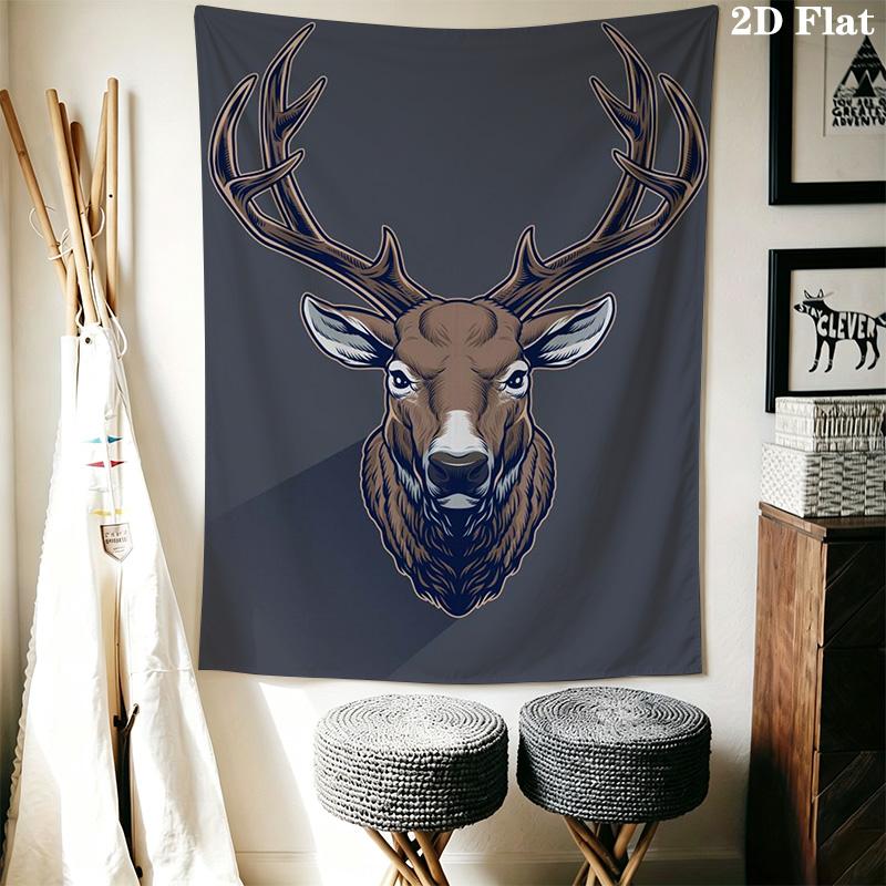 Deer Head Pattern Home Decor Tapestry, Wall Hanging, Decorative RV Wall Cloth.MGT0918391