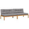Garden Center Sofas Made from Pallets with Cushions 2 Pcs Acacia Wood