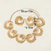 3-Piece Vintage Vacation Style Spiral Necklace and Stud Earring Set for Everyday and Party Occasions