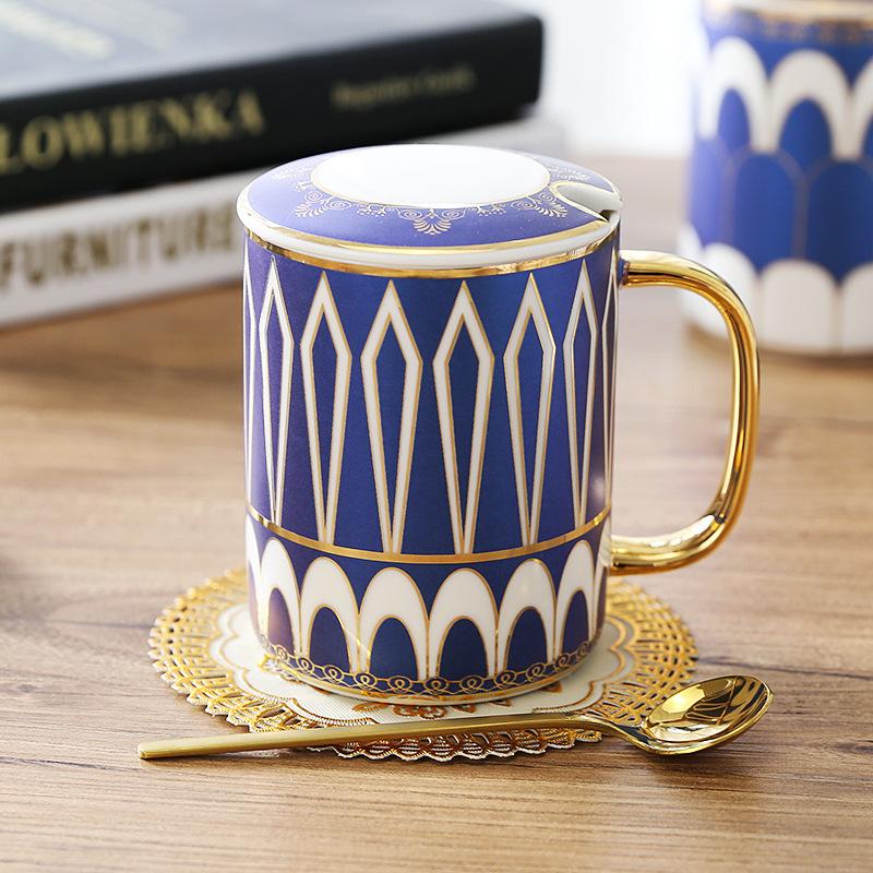 British European Ceramic Couple Water Cup Afternoon Tea Light Luxury Cup Coffee Cup Belt