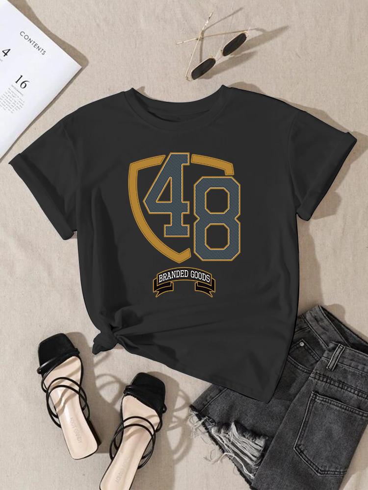 Women Fashion Print T-Shirt Girl Y2K Short Sleeve Tees Tops Kawaii 90S Sweetshirts Female Harajuku Graphic O-Neck T-Shirt