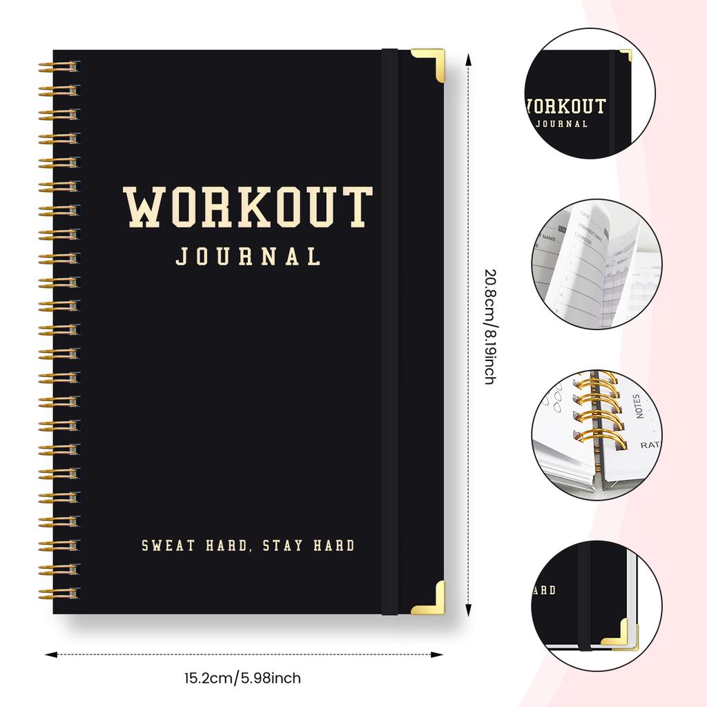 Workout Journal Spiral Notebook A5 Fitness Planner Daily Gym Log Exercise Tracker With Stickers  Progress Pages