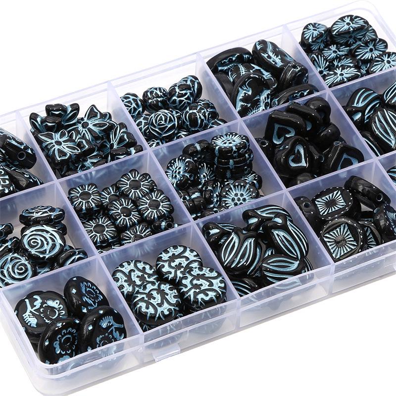 Handmade Acrylic Baroque Retro Beads: Round & Flat Beads for DIY Bracelet & Necklace Jewelry