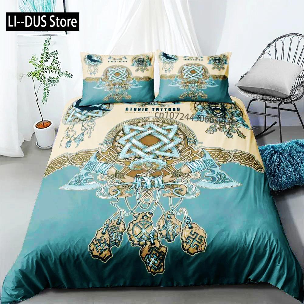 

Comforter Vigvisir Viking Art Constellation Bedding Set Eu Single Double King Us Twin Full Queen King Ethnic Set Comforter (quilt)-EU Single(135*200cm)3pcs