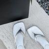 Solid Color Square Toe Flip Flops for Women Soft Non Slip Sole Casual Summer Sandals Indoor Outdoor Beach Pool Slippers