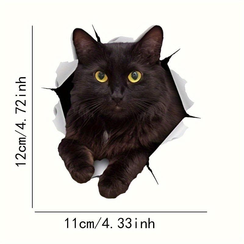 3D Svart Katt Bilfönsterklistermärke