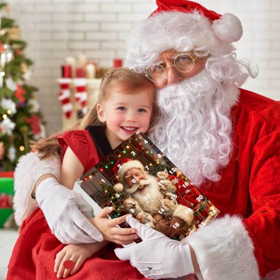 2025 Christmas Advent Calendar with Cat Ornaments 24-Day Countdown Box Unique Christmas Gift for Kids