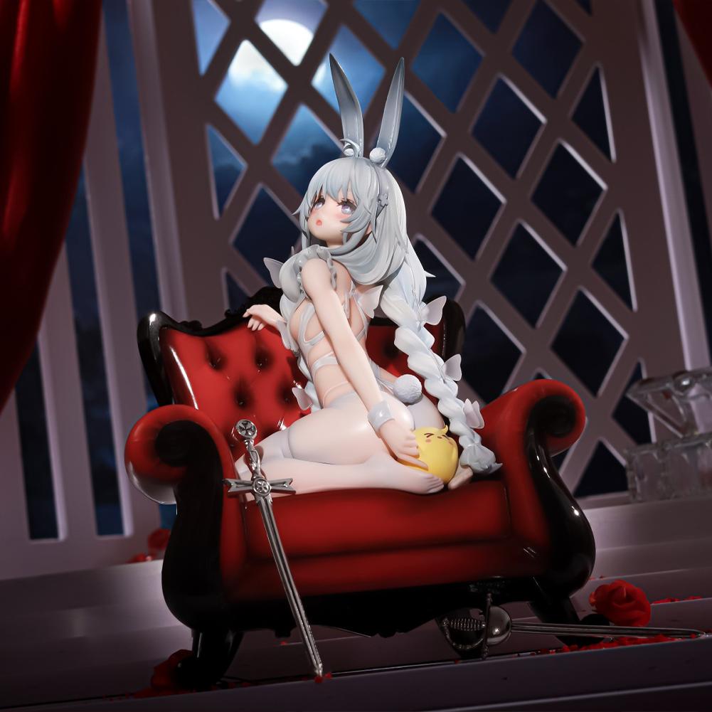 Anime Game Figure MNF Le Malin Figure Lazy White Bunny girl figurine Dress Up kneeling position Action Figure Adult Model Gifts