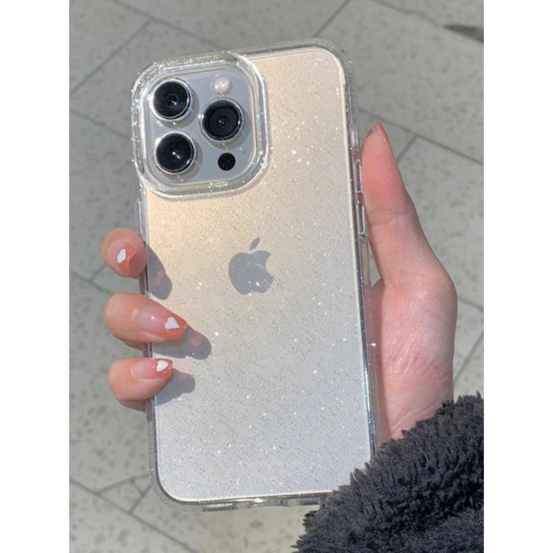 Luxury Bling Glitter Clear Case For iPhone 15 14 13 12 11 Pro Max Mini X XS XR 7 8 Plus Shockproof Transparent Soft Back Cover