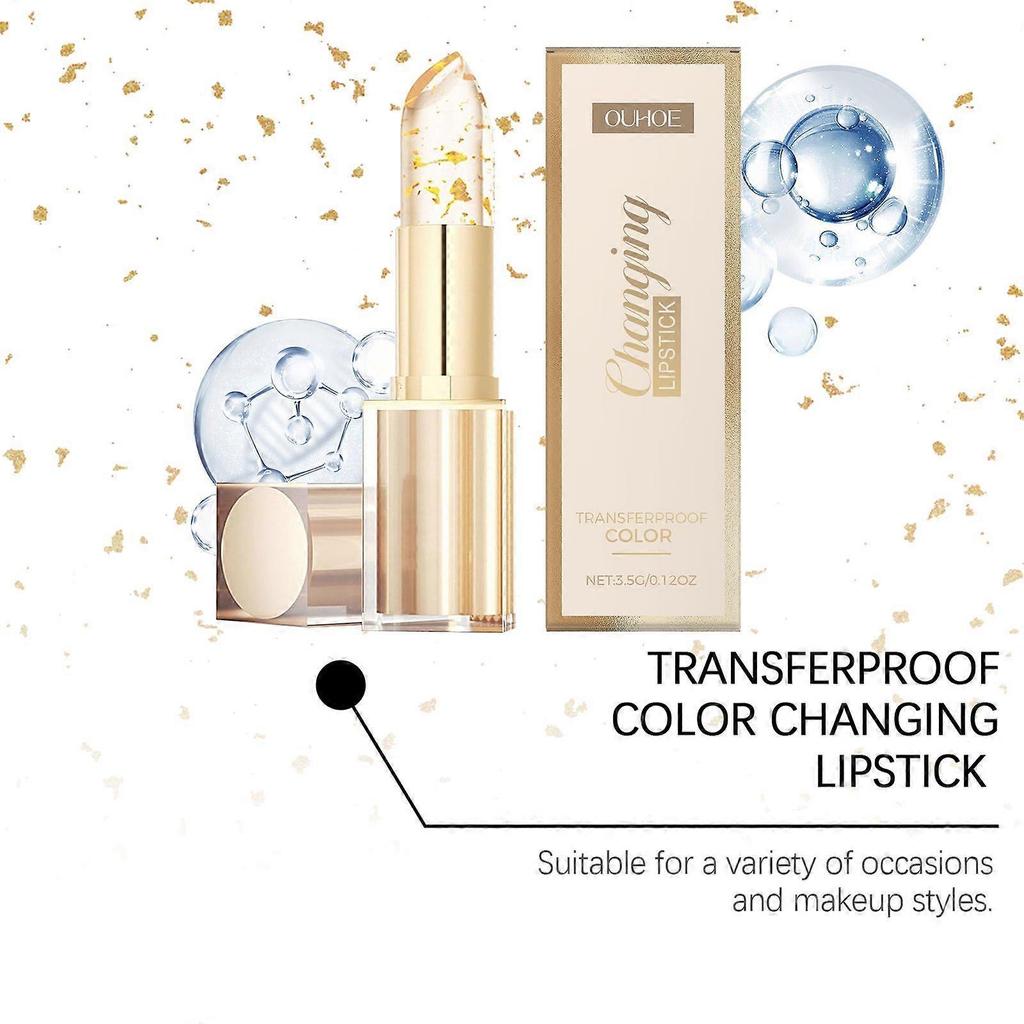 Ouhoe Gold Foil Color-Changing Nourishing Lip Balm Nourishes And Moisturizes With Water-Like Glass, Softening And Moisturizing The Lip Skin Without Ca