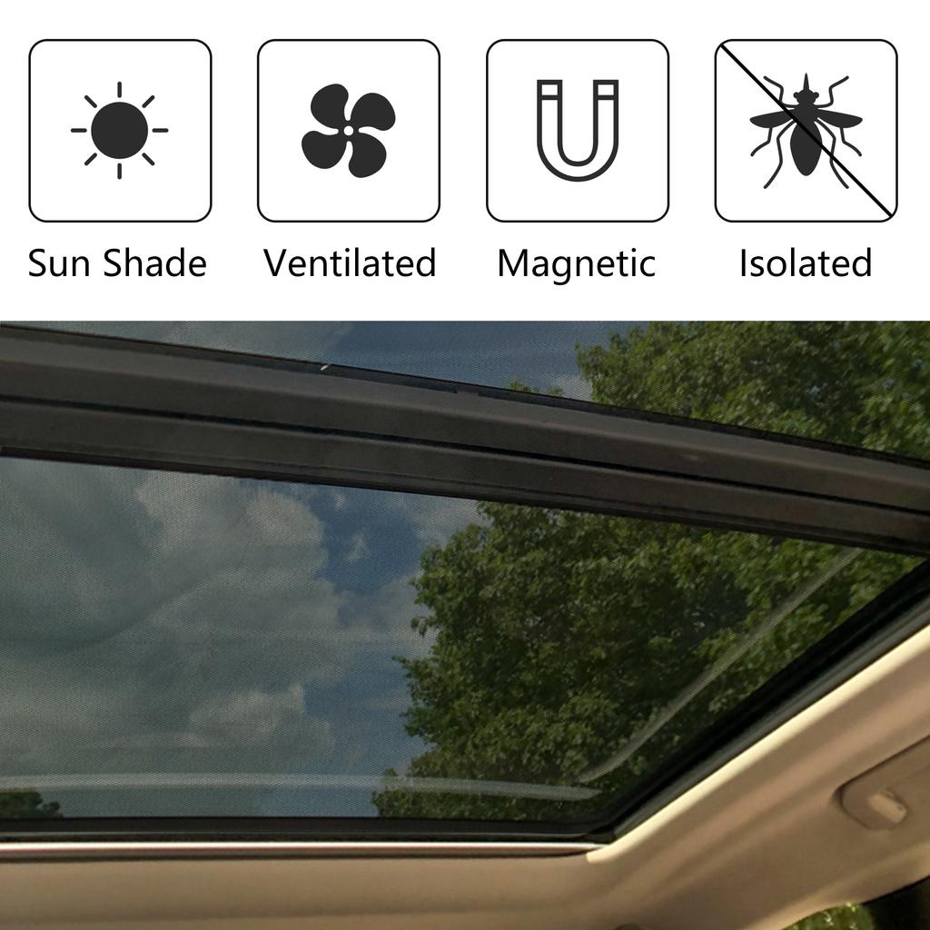 Car Sunroof Anti-mosquito Sun Shade Breathable Car Sunroof Screen Roof Magnetic Sun Protection Cover for Car Camping Trips